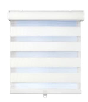 White zebra roller shades protecting furniture from sun damage